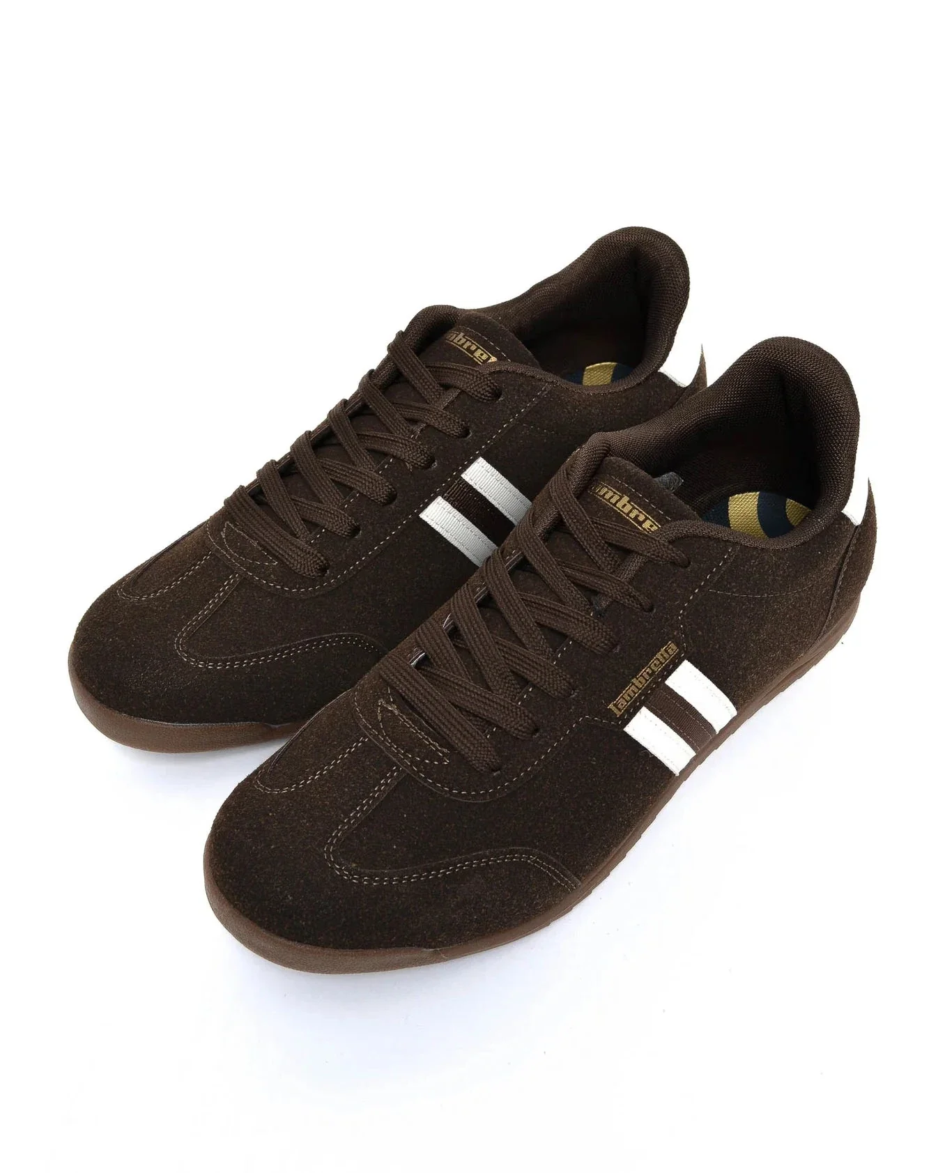 Lambretta Retro Style Tackle Trainers Chocolate/Cream - 1522 - Image 3