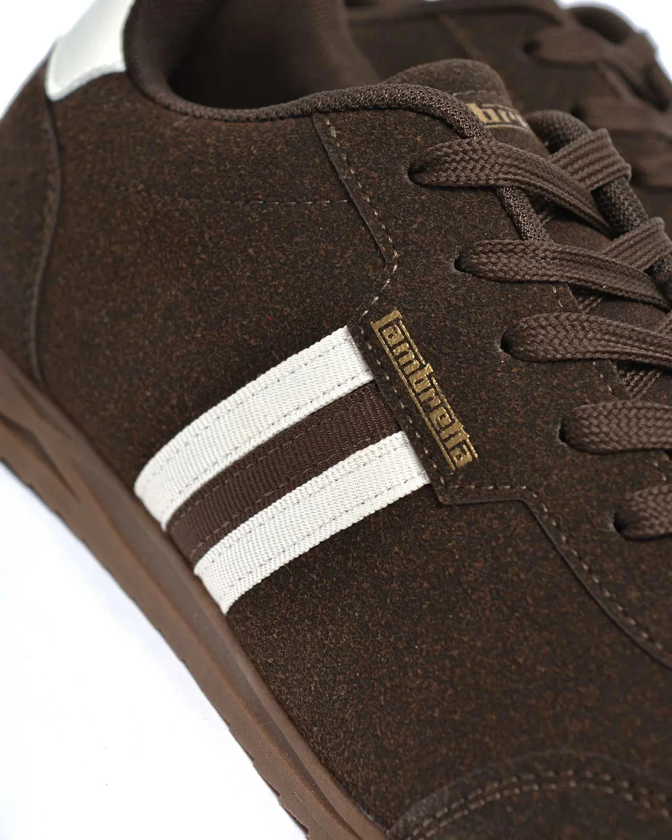Lambretta Retro Style Tackle Trainers Chocolate/Cream - 1522 - Image 4