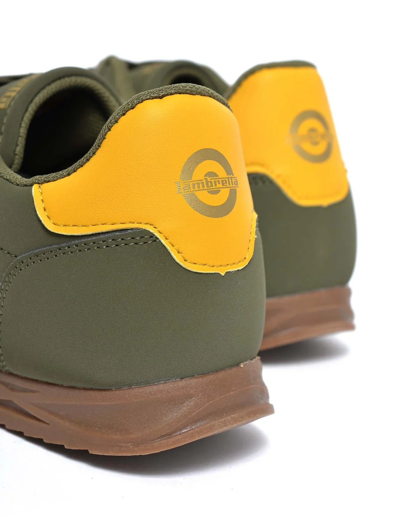Lambretta Retro Style Tackle Trainers Khaki/Gold - 1523 - Image 4