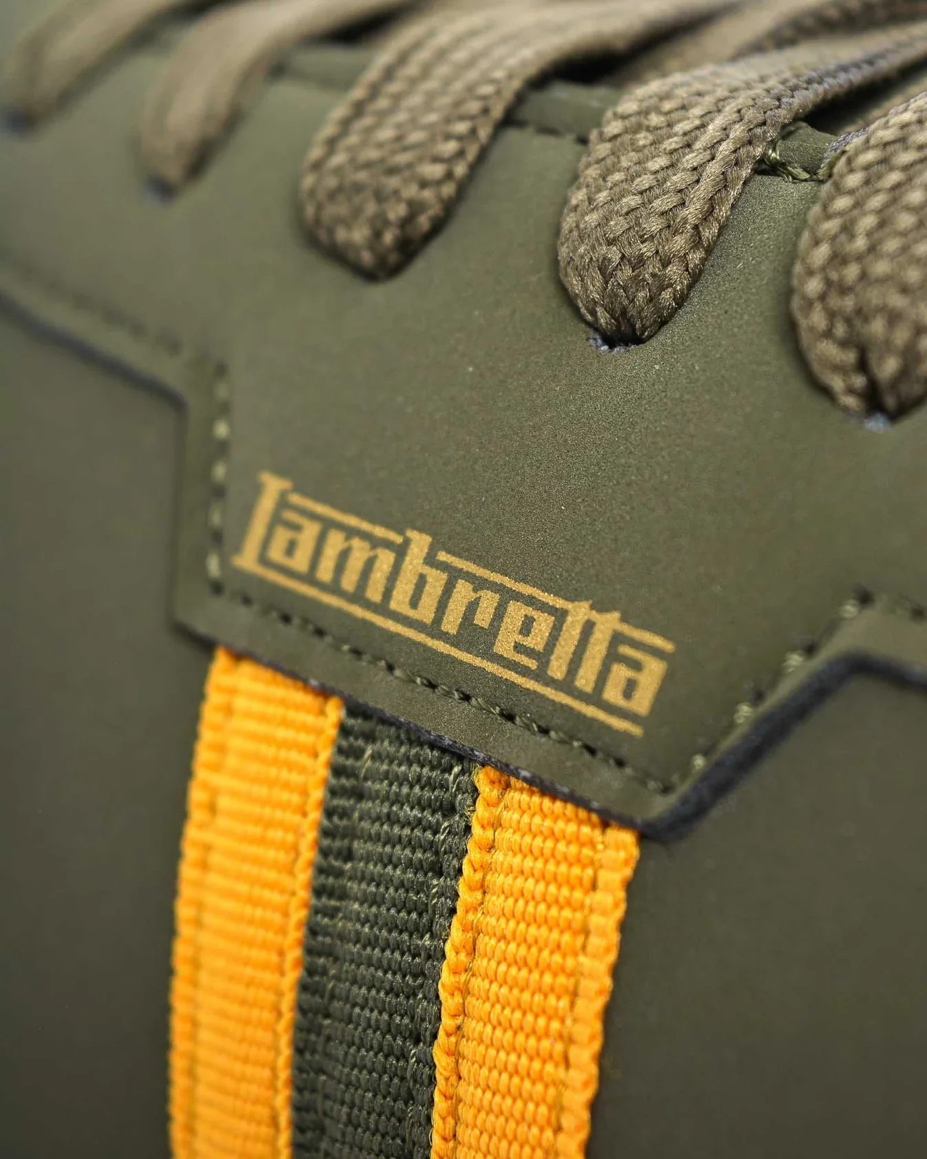 Lambretta Retro Style Tackle Trainers Khaki/Gold - 1523 - Image 5