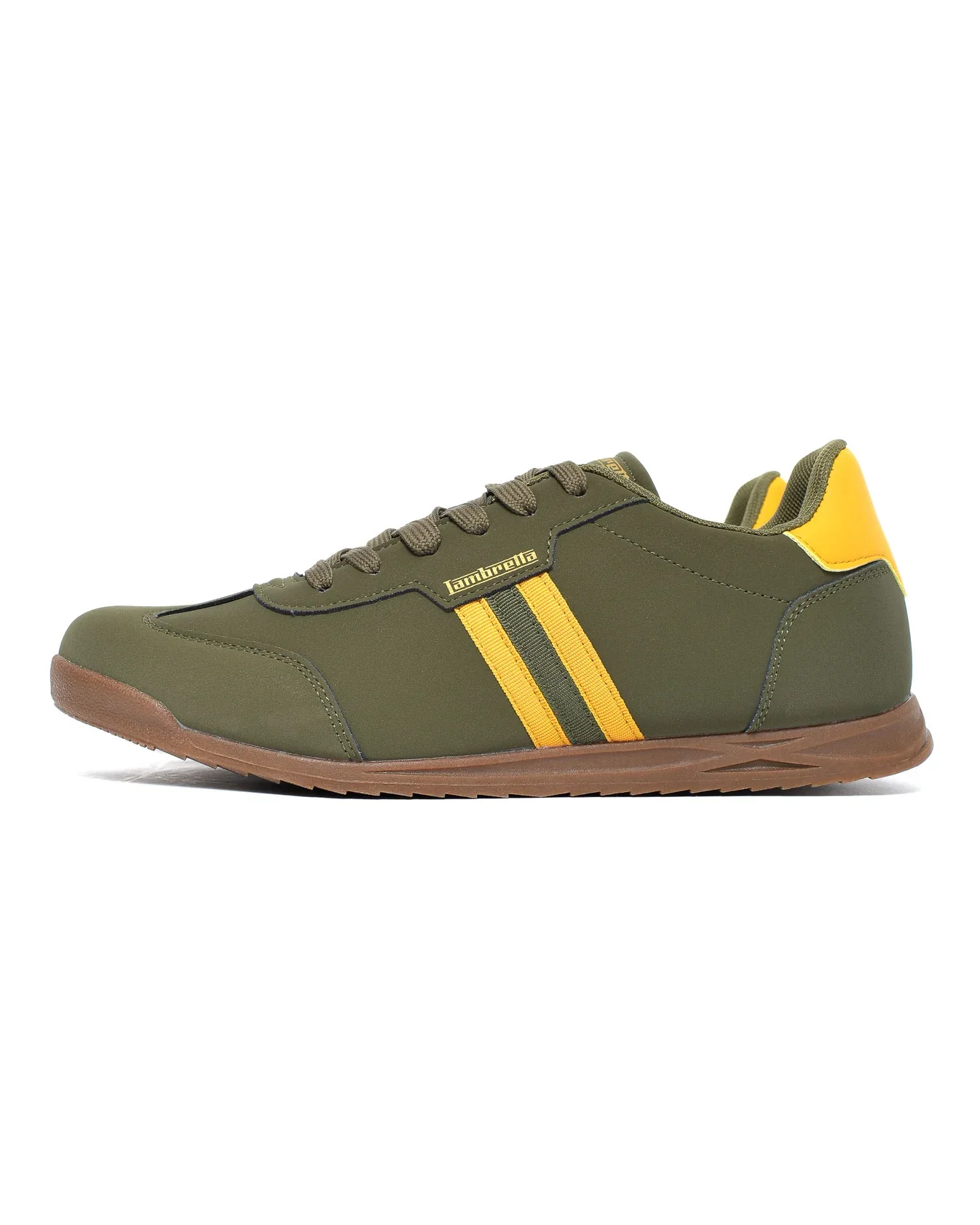 Lambretta Retro Style Tackle Trainers Khaki/Gold - 1523 - Image 7