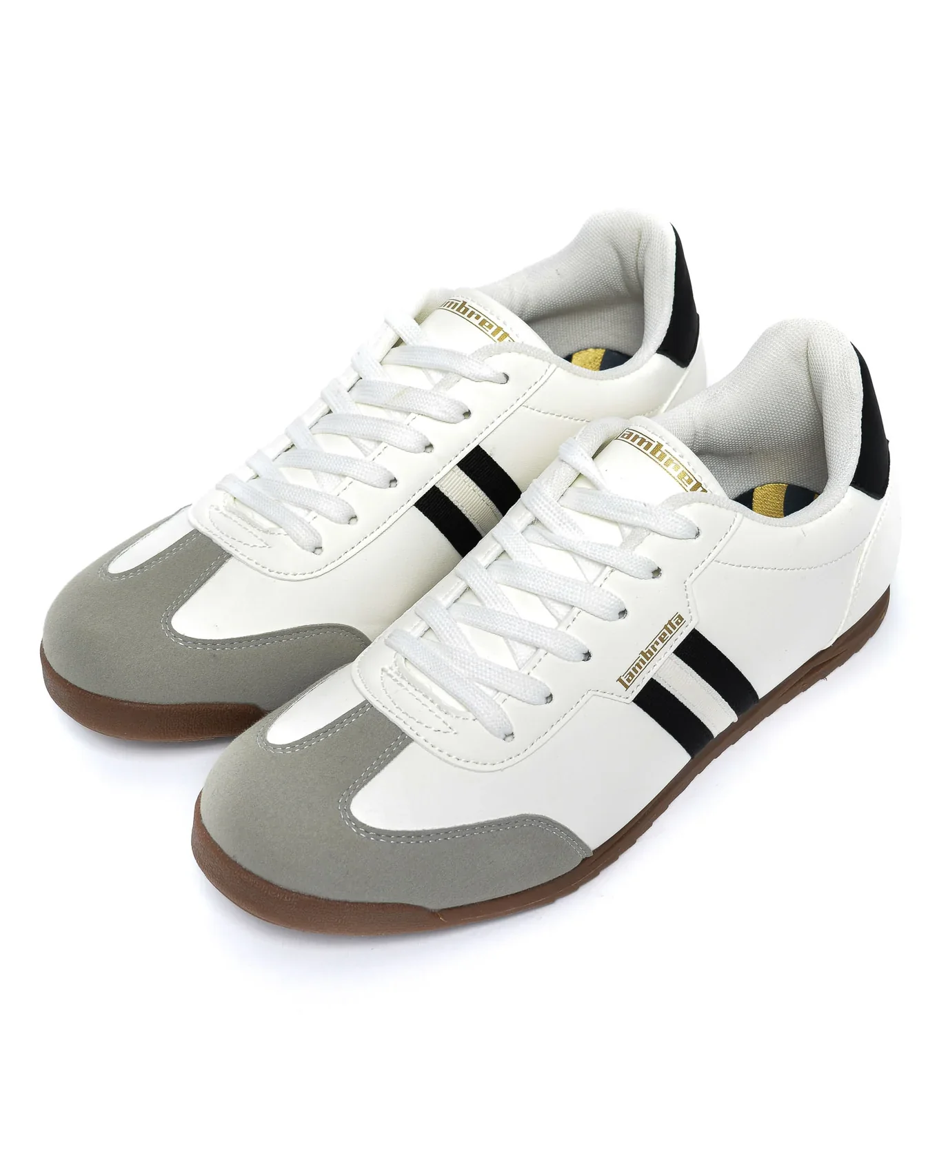 Lambretta Retro Style Tackle Trainers White/Black - 1525