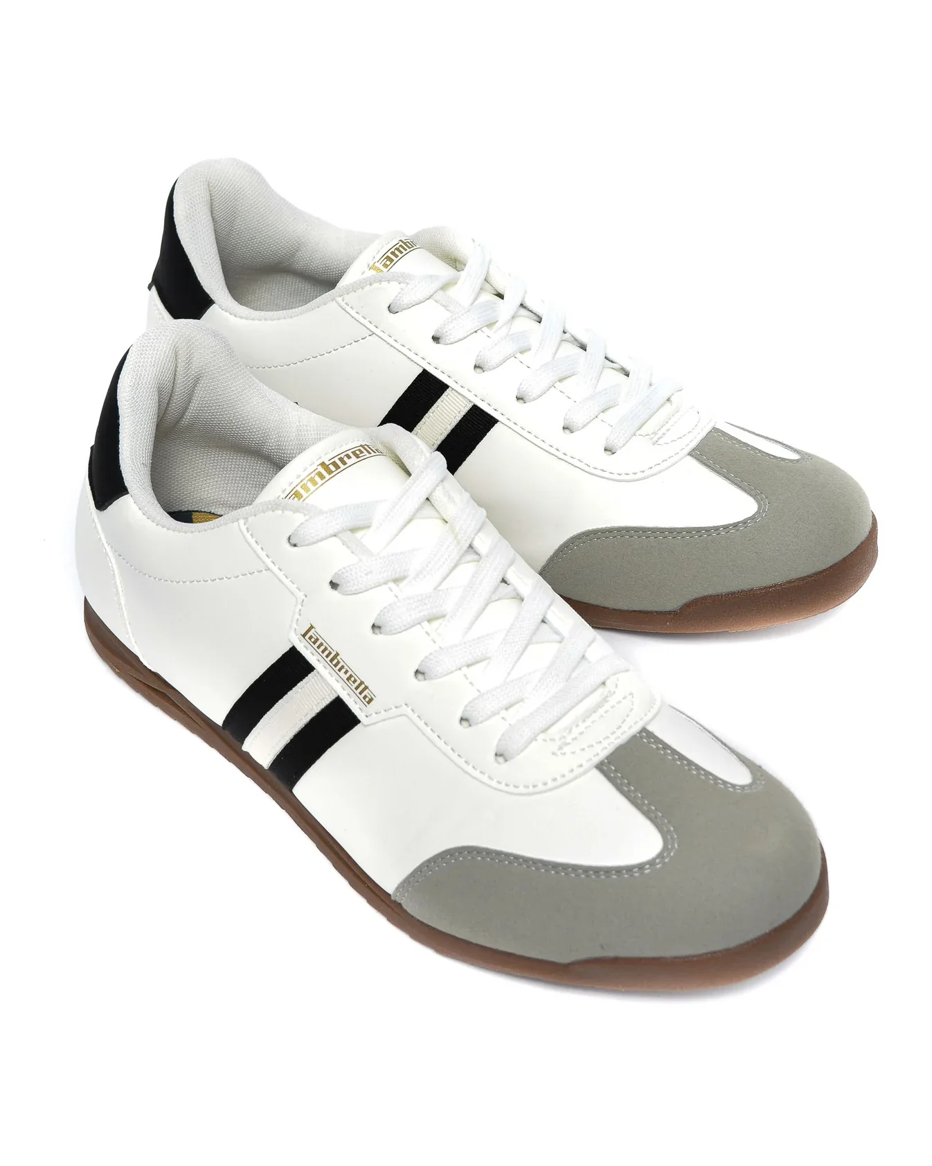 Lambretta Retro Style Tackle Trainers White/Black - 1525 - Image 3