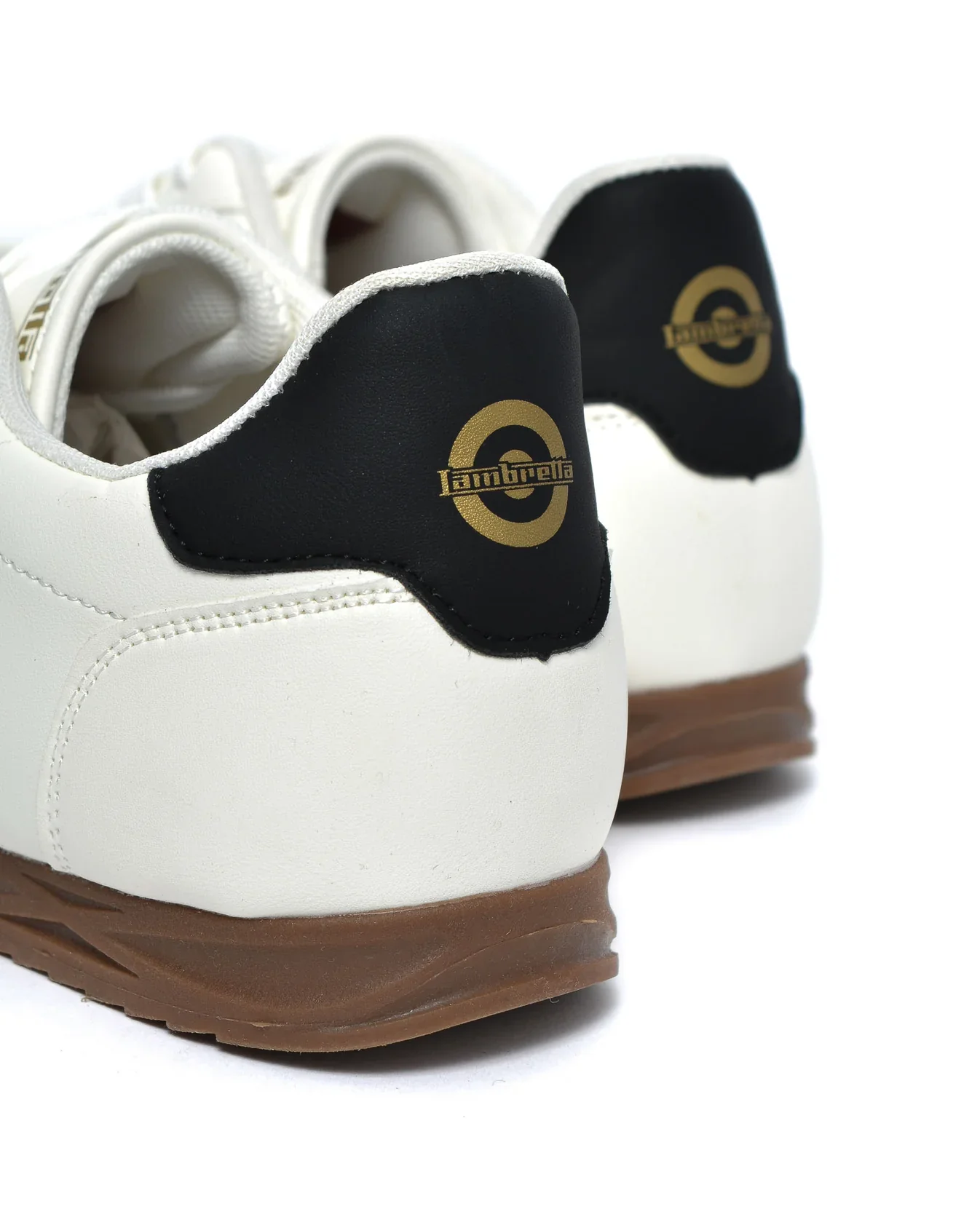 Lambretta Retro Style Tackle Trainers White/Black - 1525 - Image 5