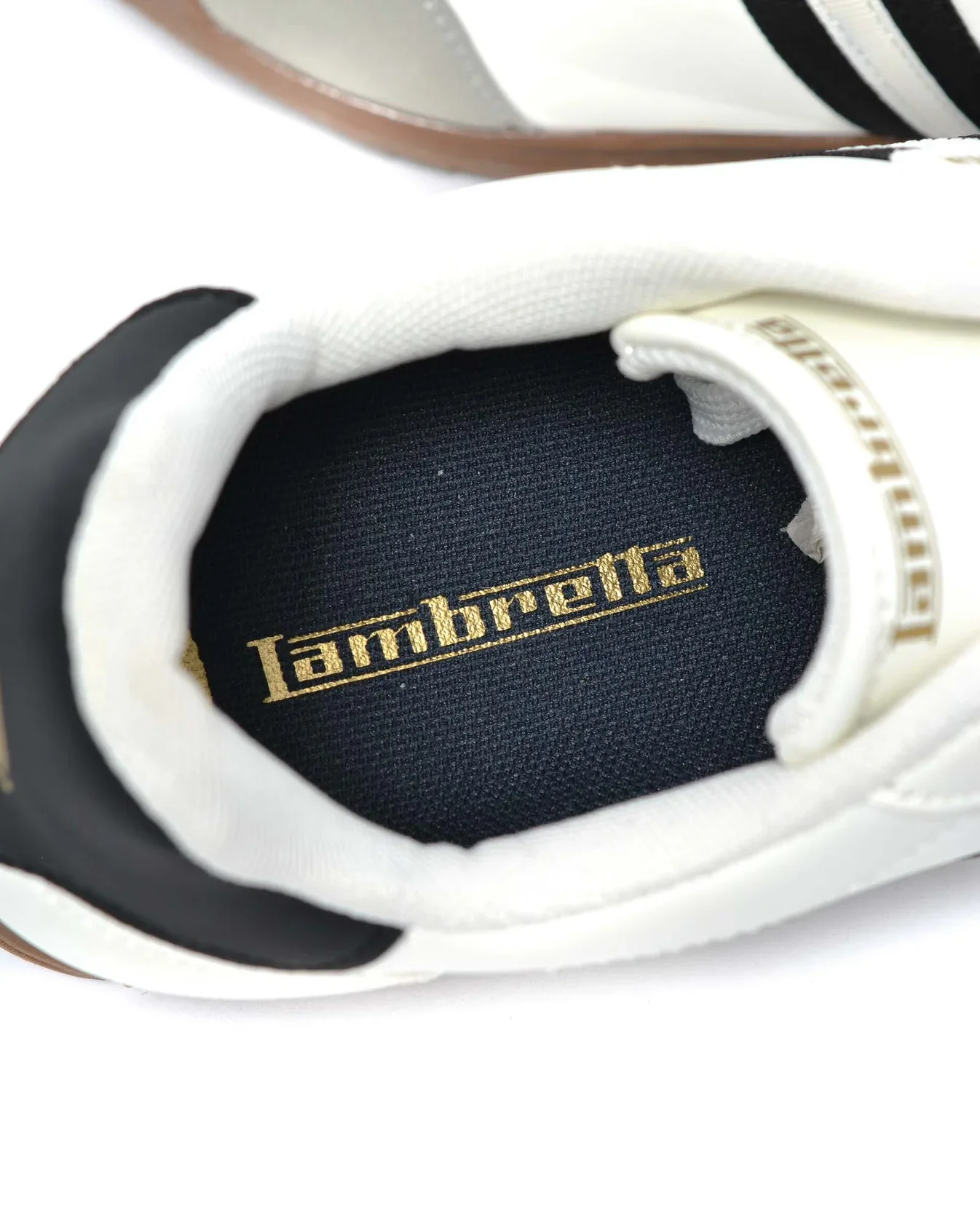Lambretta Retro Style Tackle Trainers White/Black - 1525 - Image 7