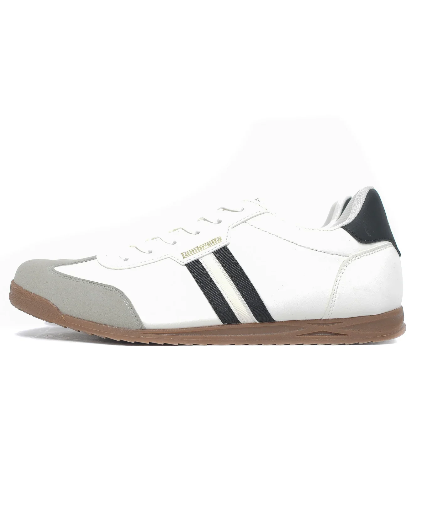 Lambretta Retro Style Tackle Trainers White/Black - 1525 - Image 8