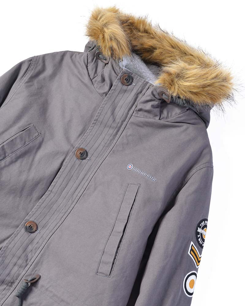 Lambretta Sherpa Lined Parka Iron Grey - 617 - Image 4