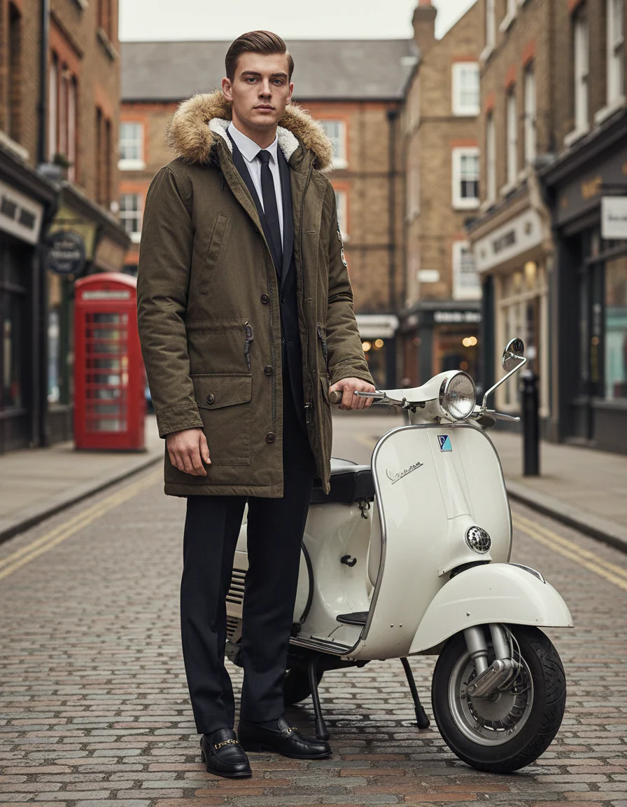 Lambretta Sherpa Lined Parka Khaki - 685 - Image 6