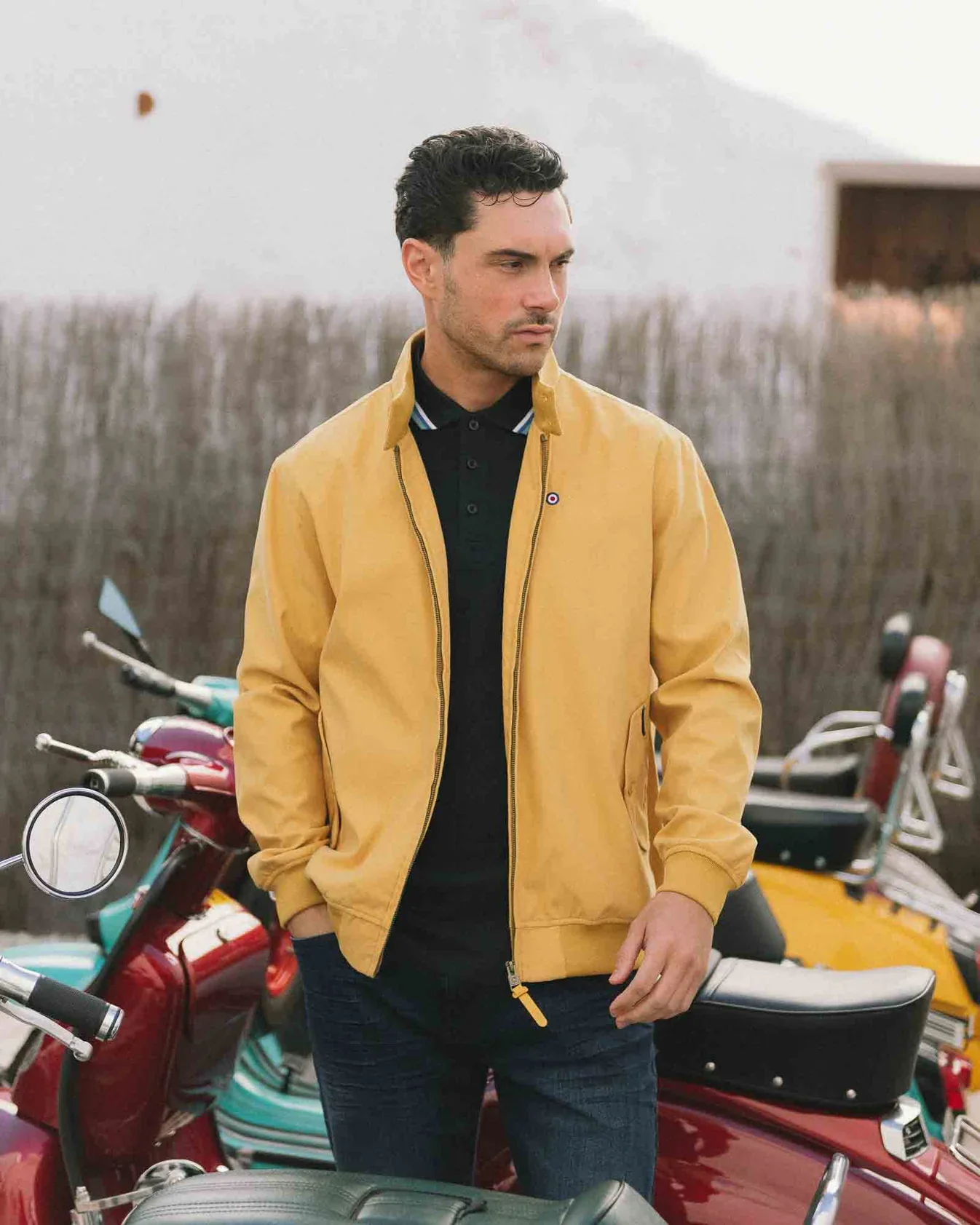 Lambretta Shower Resistant Harrington Jacket Mustard - 604