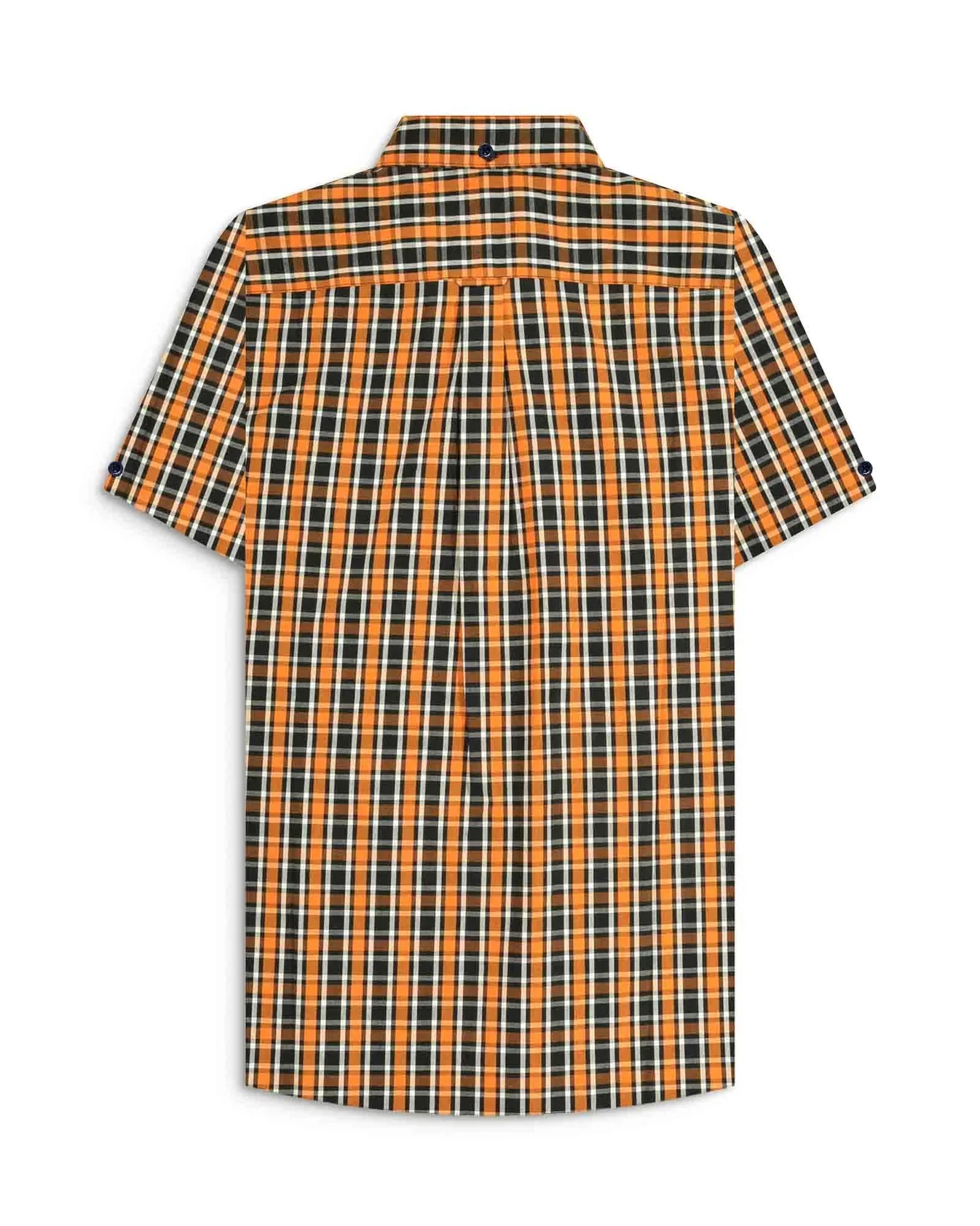 Lambretta SS Check Shirt Black/White/Orange - 116 - Image 3