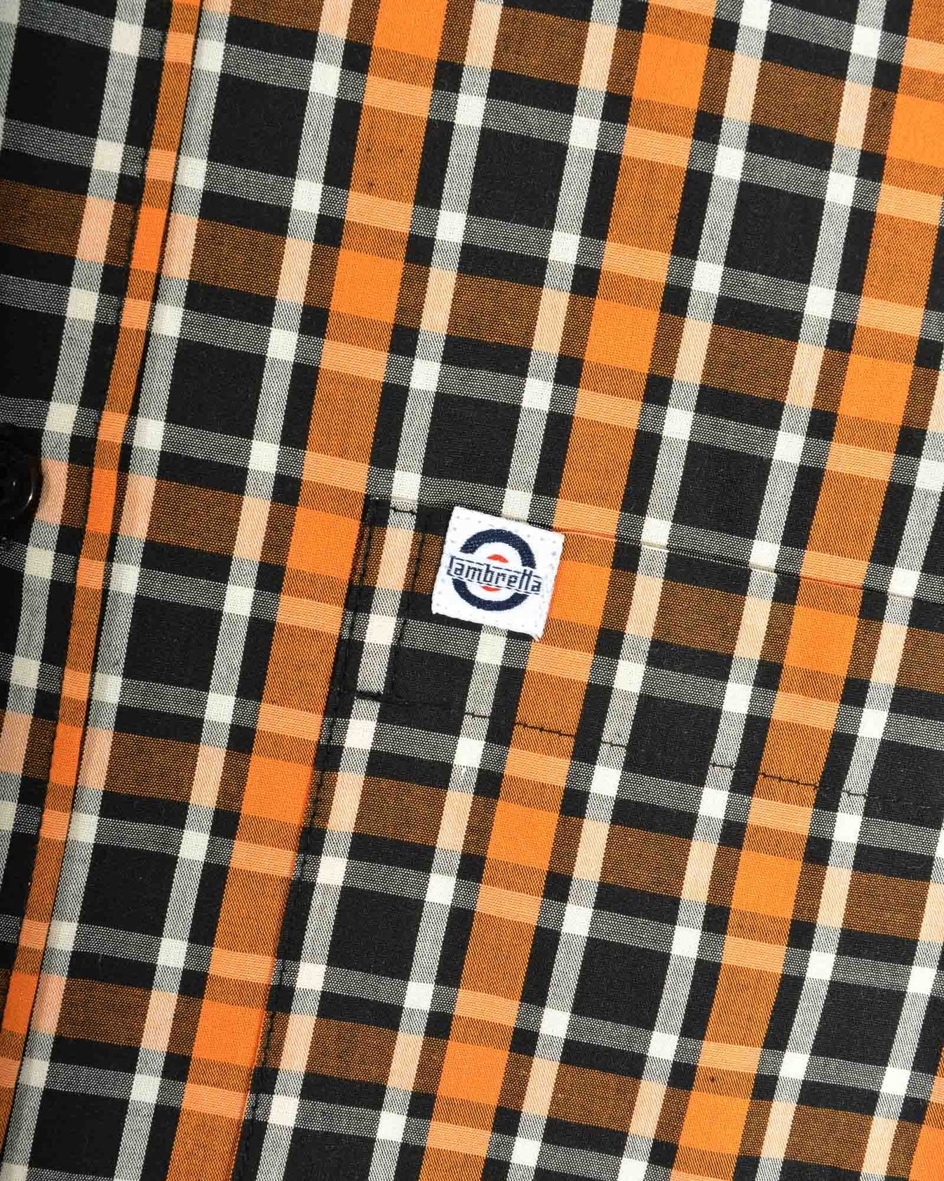 Lambretta SS Check Shirt Black/White/Orange - 116 - Image 5