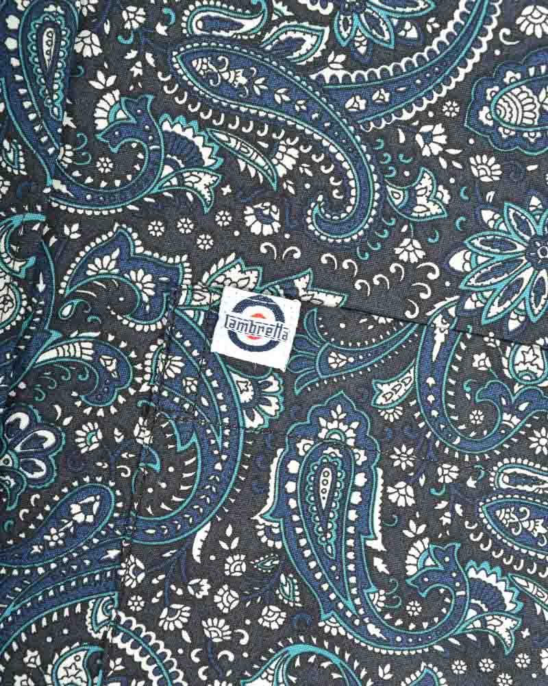 Lambretta SS Paisley Shirt Black/Grey/Blue - 122 - Image 6