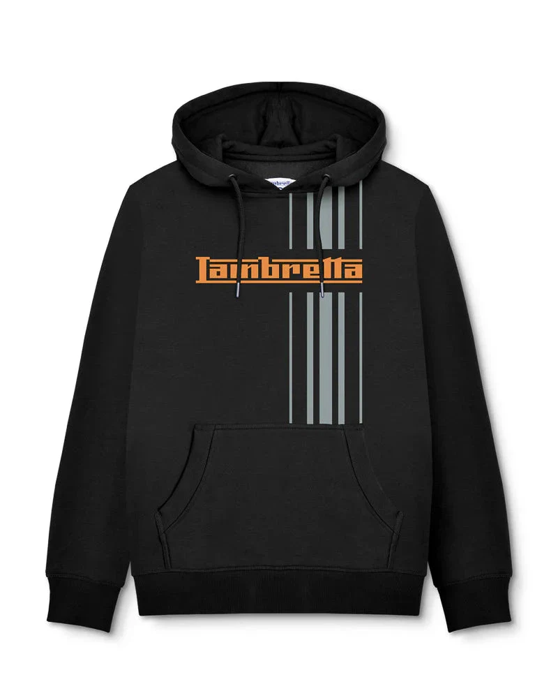 Lambretta Stripe Hoodie Black - 489 - Image 2