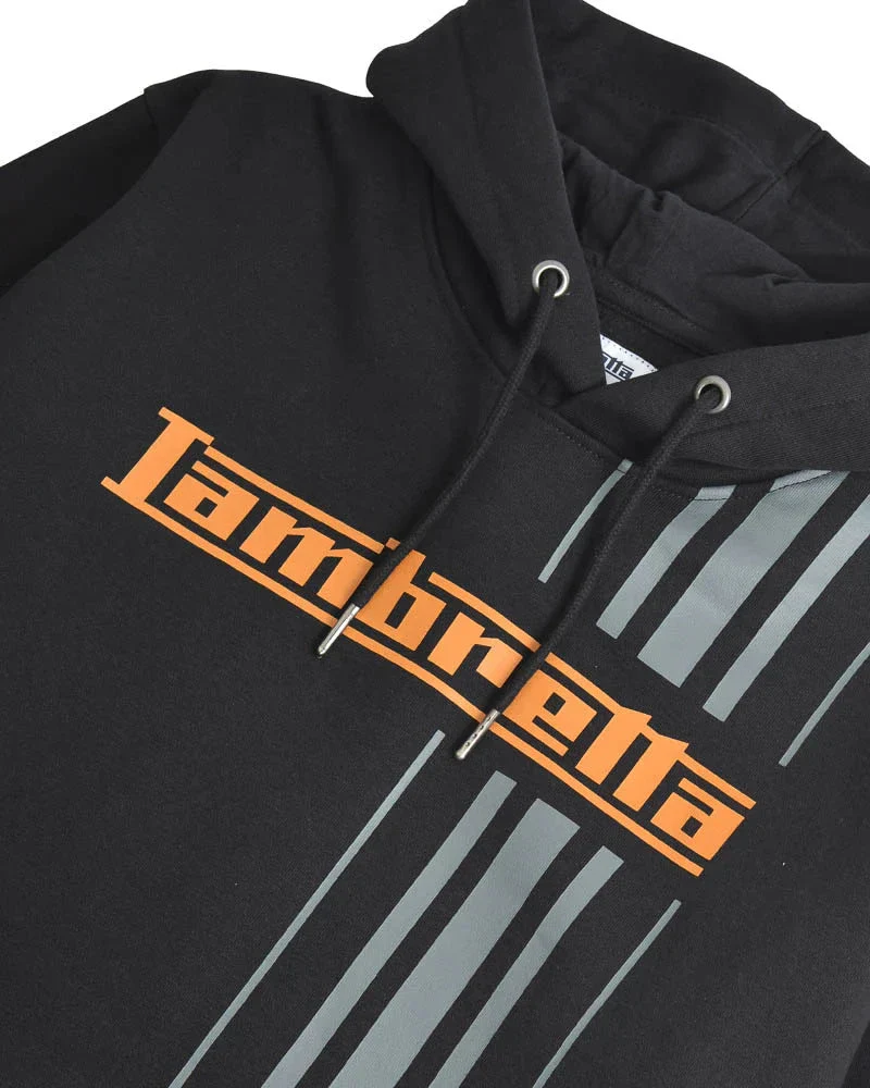 Lambretta Stripe Hoodie Black - 489 - Image 3