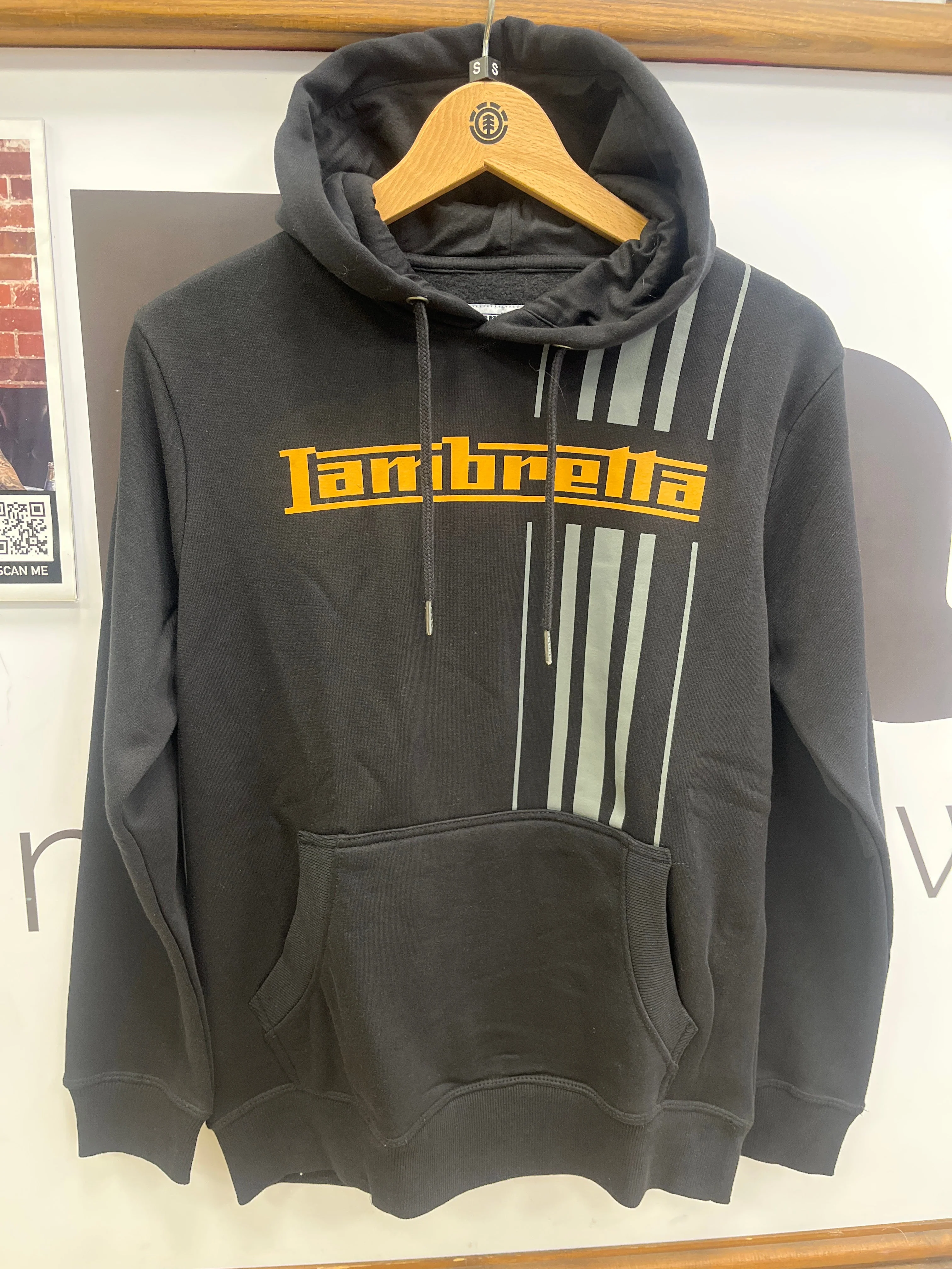 Lambretta Stripe Hoodie Black - 489 - Image 4