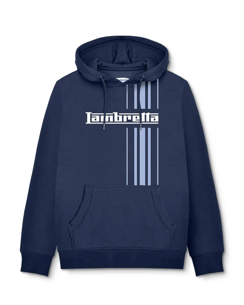 Lambretta Stripe Hoodie Navy - 488 - Image 2
