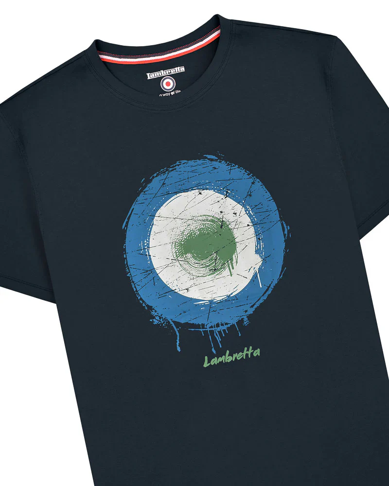 Lambretta Target Spray Tee Navy - 235 - Image 3