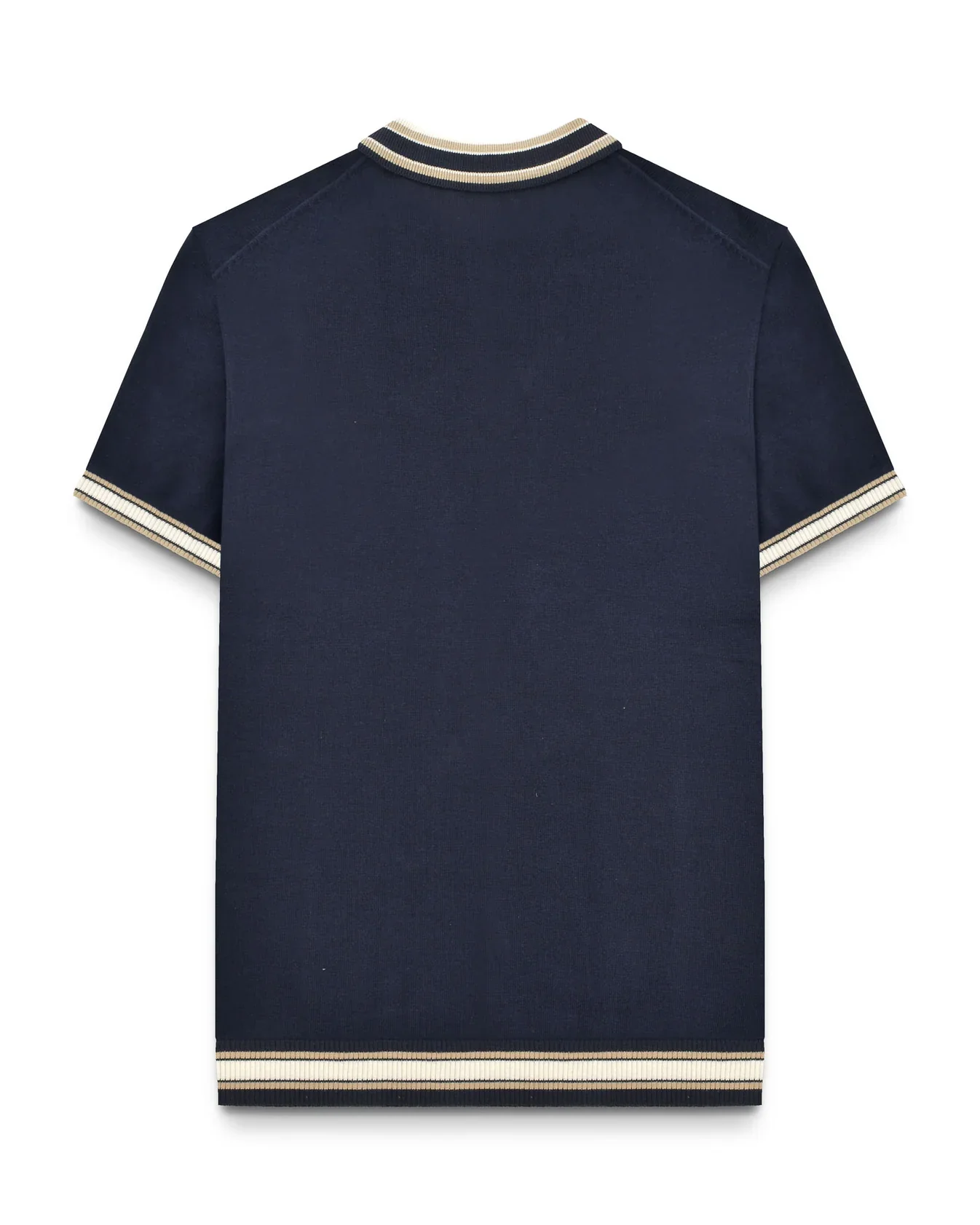Lambretta Baggio Tipped SS Knit Polo Navy - 087 - Image 6