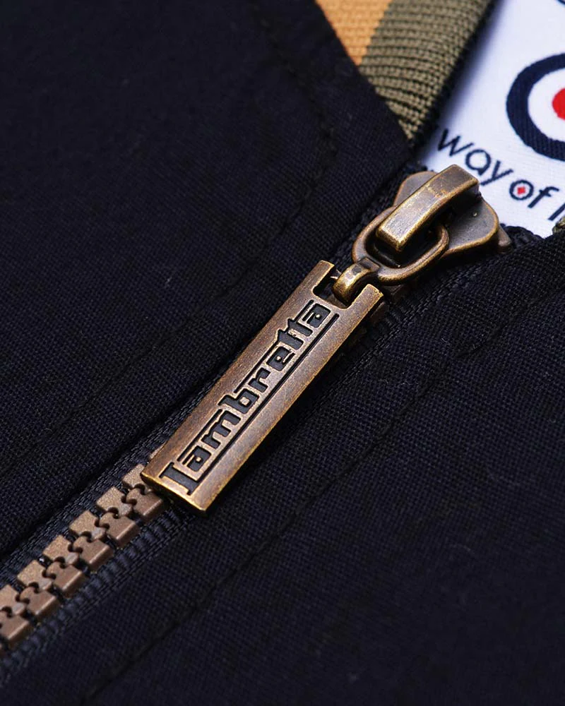 Lambretta Triple Tipped Monkey Jacket Black Khaki/Sand/Dark Blue - 679 - Image 5