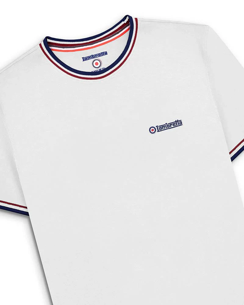 Lambretta Triple Tipped Pique Tee White - 351 - Image 3