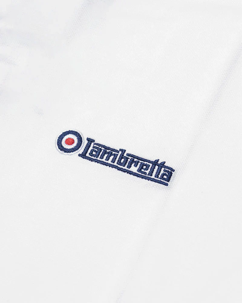 Lambretta Triple Tipped Pique Tee White - 351 - Image 4