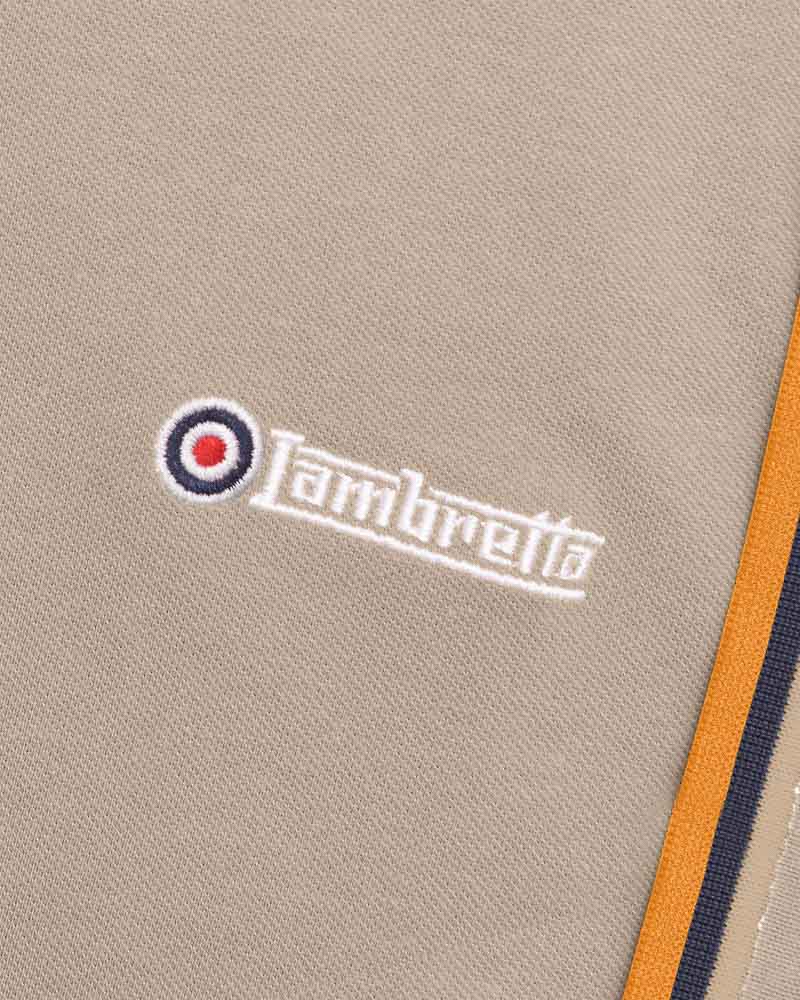 Lambretta Triple Tipped Polo Cashew Stone/Navy/Orange - 040 - Image 4
