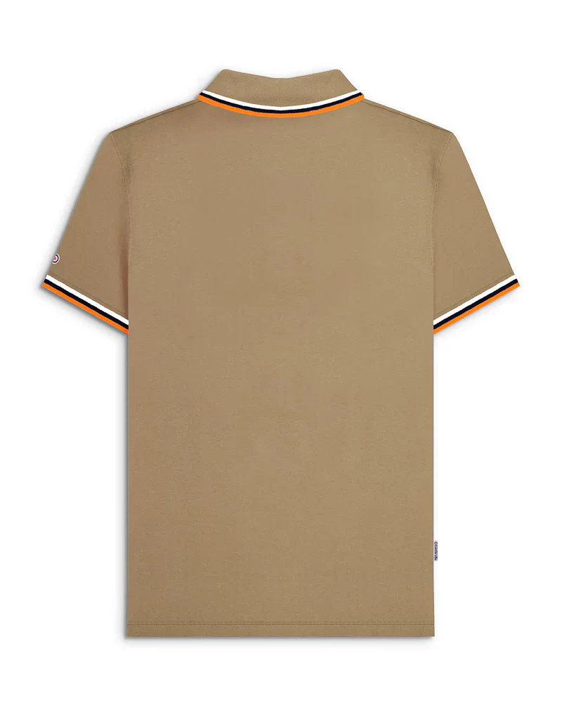 Lambretta Triple Tipped Polo Cashew White/Navy/Apricot - 125 - Image 3
