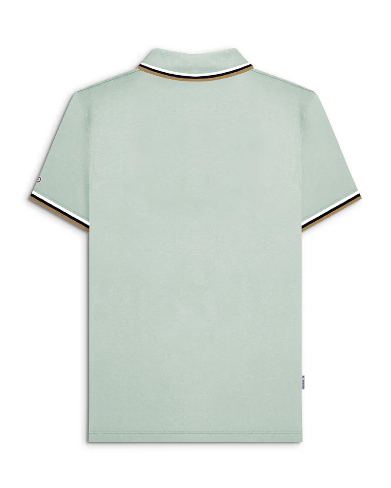 Lambretta Triple Tipped Polo Pale Aqua White/Sapphire/Cashew - 127 - Image 3