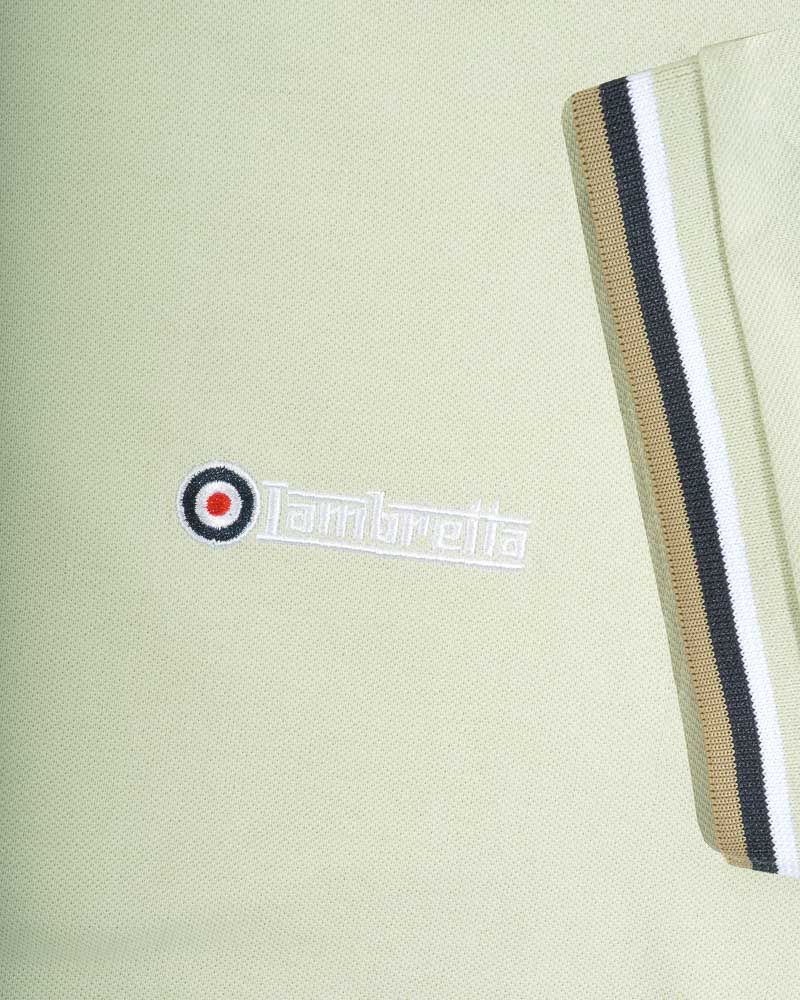 Lambretta Triple Tipped Polo Pale Aqua White/Sapphire/Cashew - 127 - Image 6