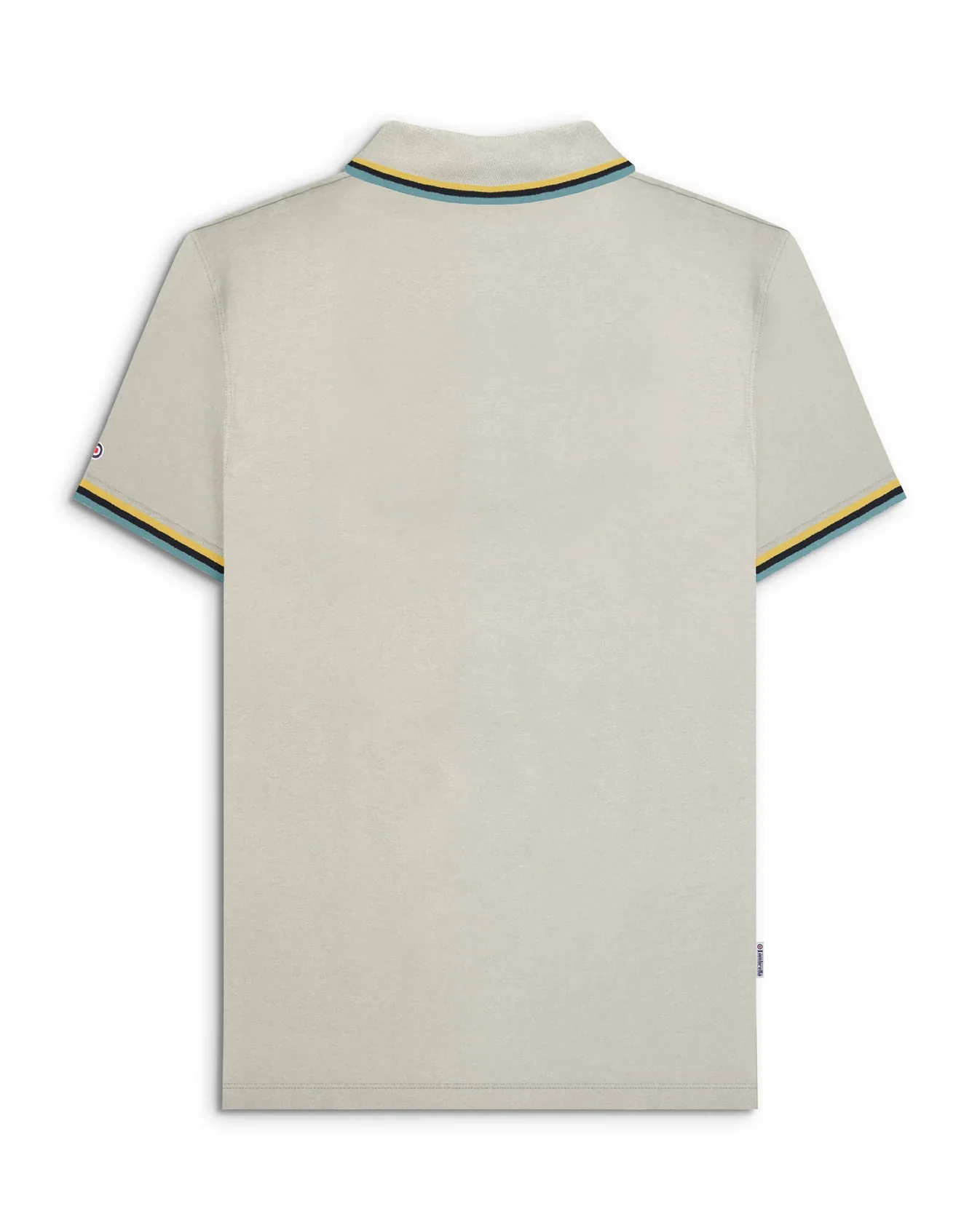 Lambretta Triple Tipped Polo Top Pebble Yellow/Navy/Smoke - 047 - Image 4
