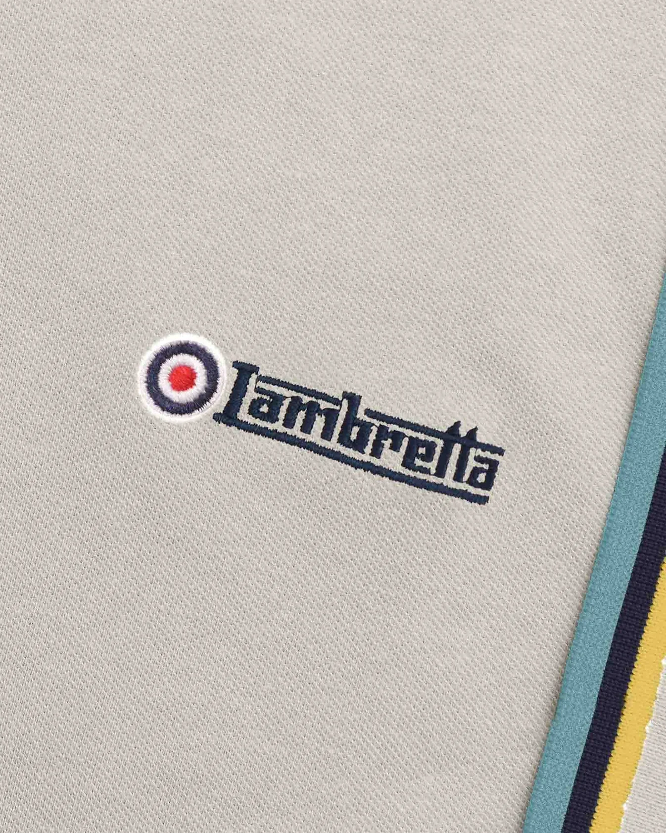 Lambretta Triple Tipped Polo Top Pebble Yellow/Navy/Smoke - 047 - Image 5
