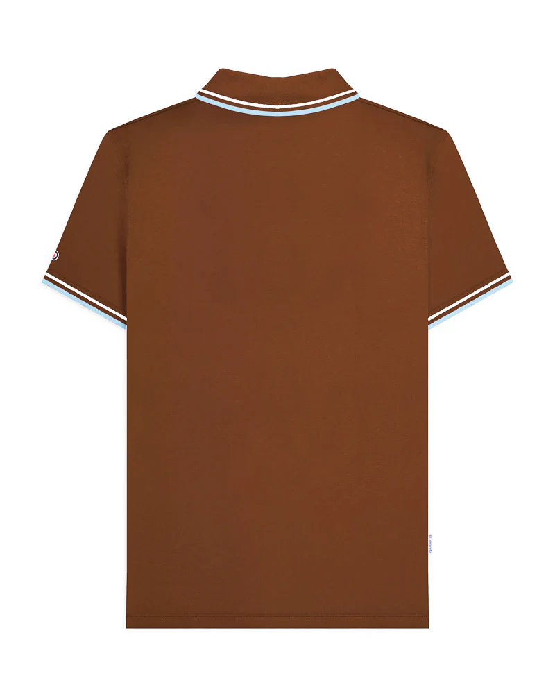 Lambretta Twin Tipped Polo Brown White/Angel Falls - 184 - Image 3