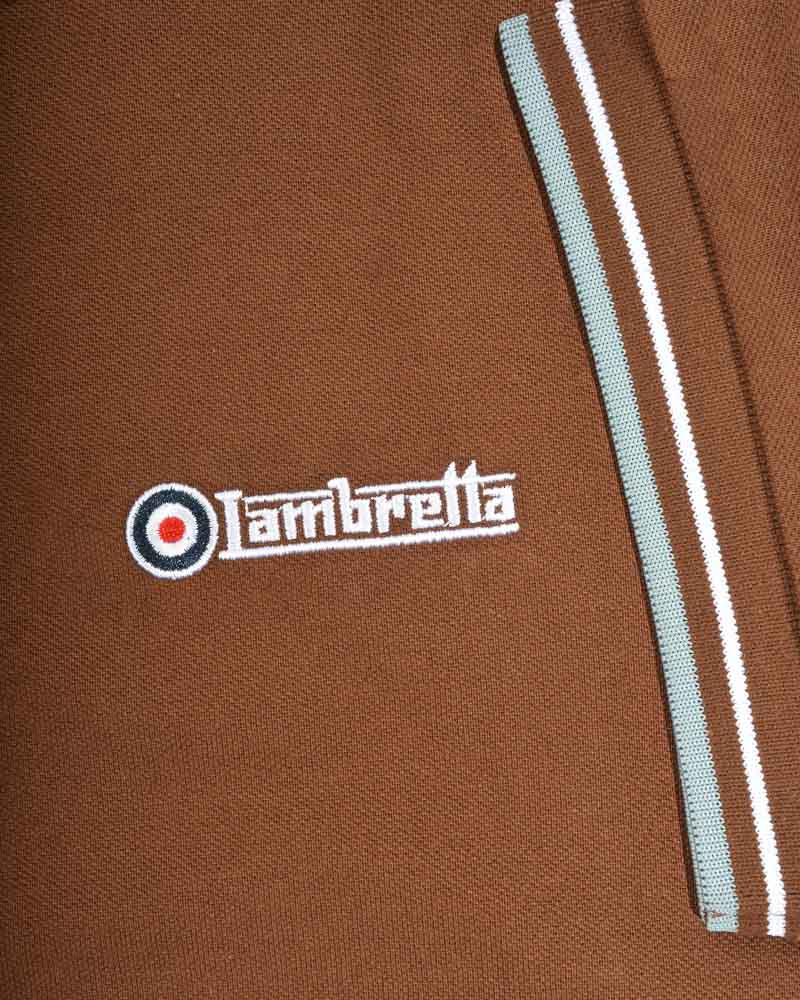 Lambretta Twin Tipped Polo Brown White/Angel Falls - 184 - Image 6