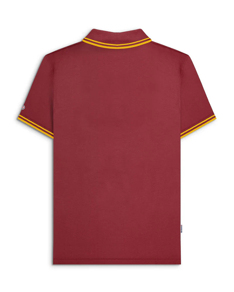 Lambretta Twin Tipped Polo Burgundy/Gold - 183 - Image 3