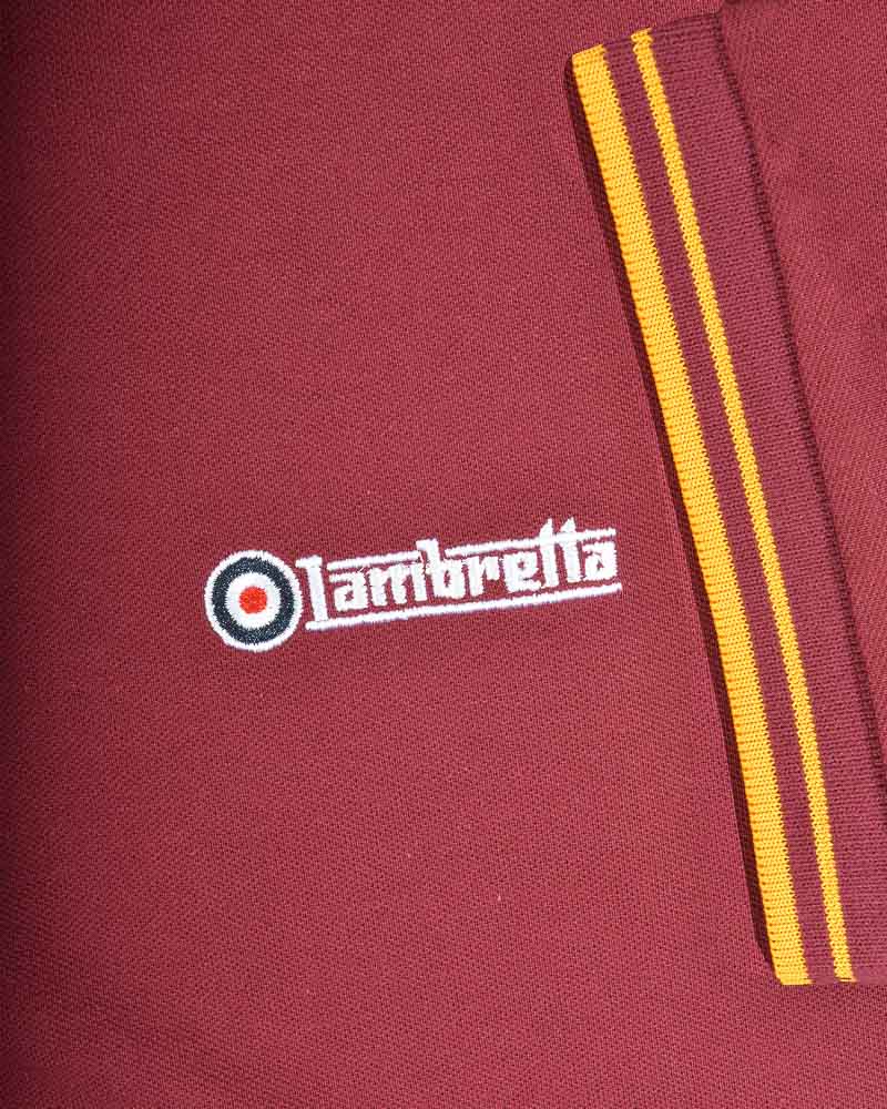 Lambretta Twin Tipped Polo Burgundy/Gold - 183 - Image 6