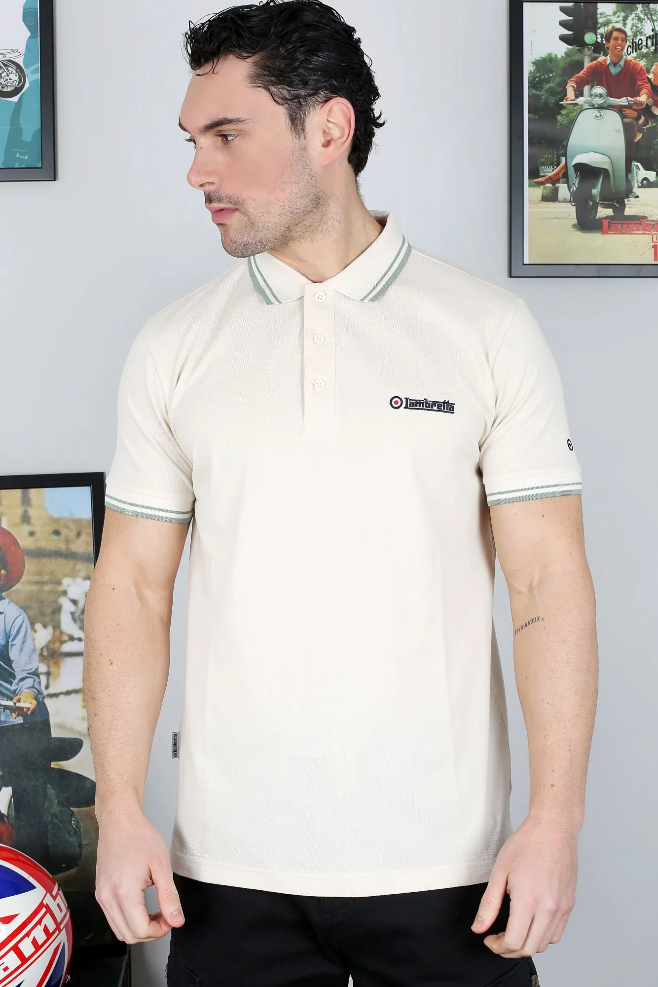 Lambretta Twin Tipped Polo Tofu/Iceberg - 097