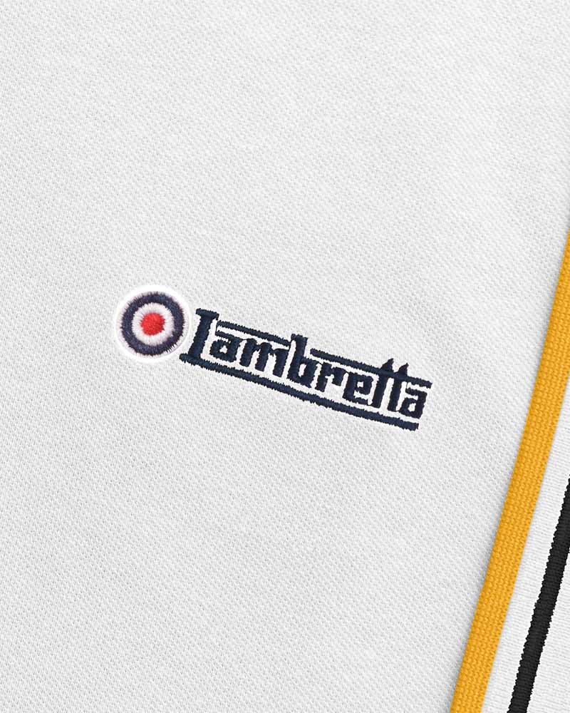 Lambretta Twin Tipped Polo White Black/Gold - 076 - Image 4