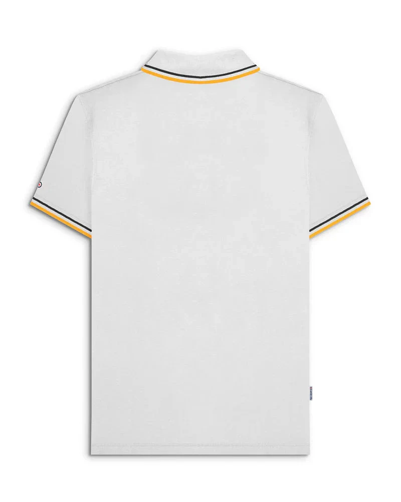 Lambretta Twin Tipped Polo White Black/Gold - 076 - Image 6