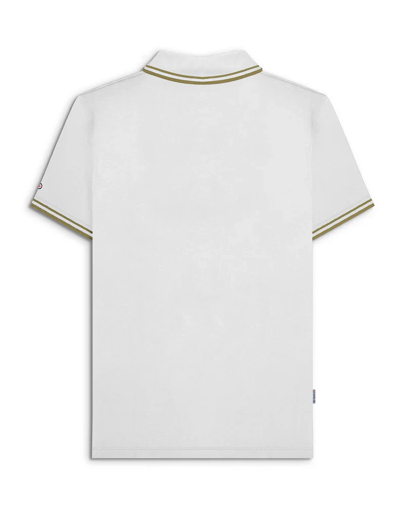 Lambretta Twin Tipped Polo White/Chashew - 098 - Image 3