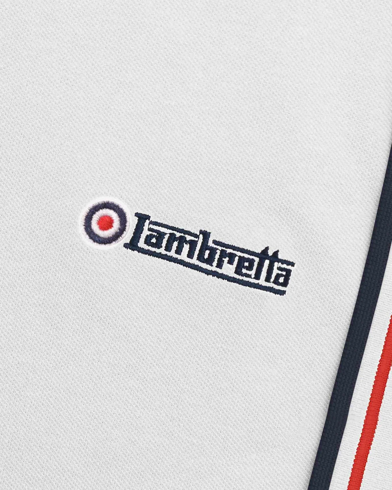 Lambretta Twin Tipped Polo White Red/Navy - 046 - Image 5