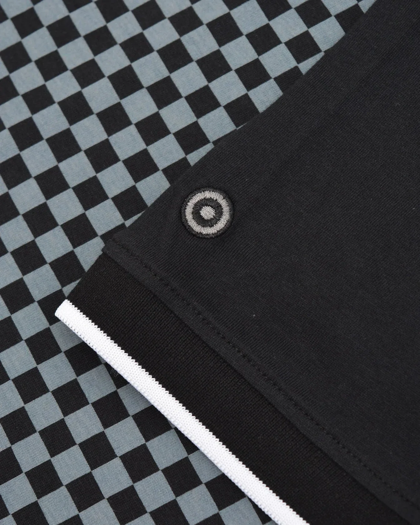 Lambretta Two Tone AOP Polo Black/Grey - 008 - Image 5