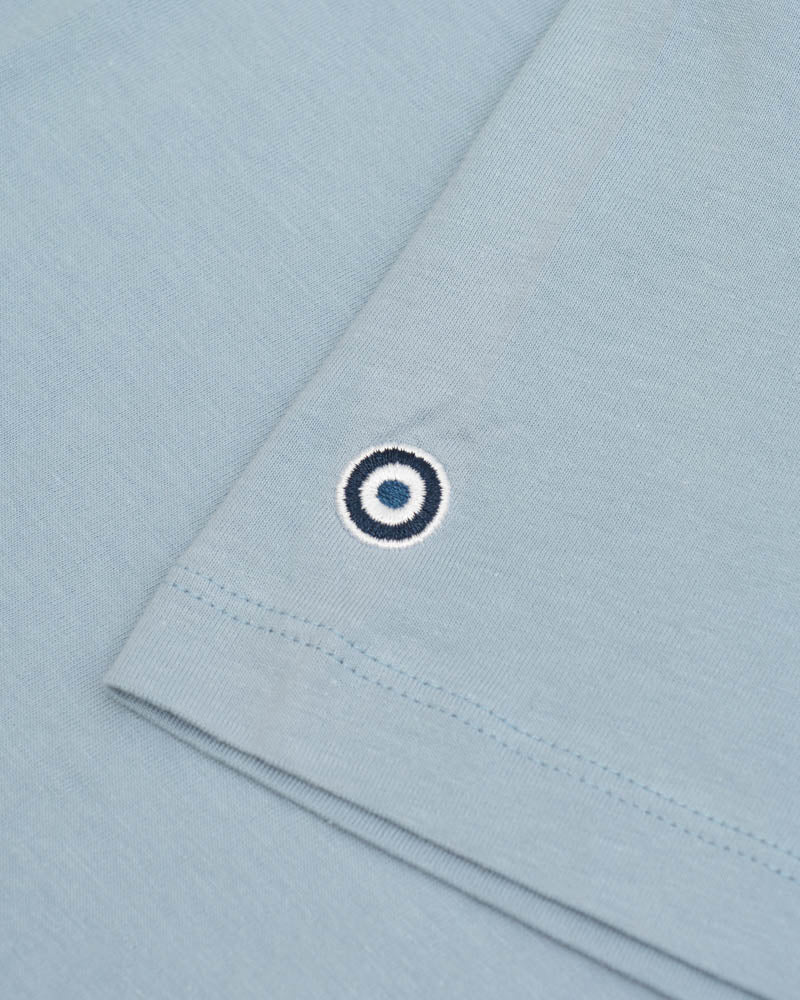 Lambretta Two Tone Panel Tee Dusky Blue/Dark Blue - 105 - Image 4