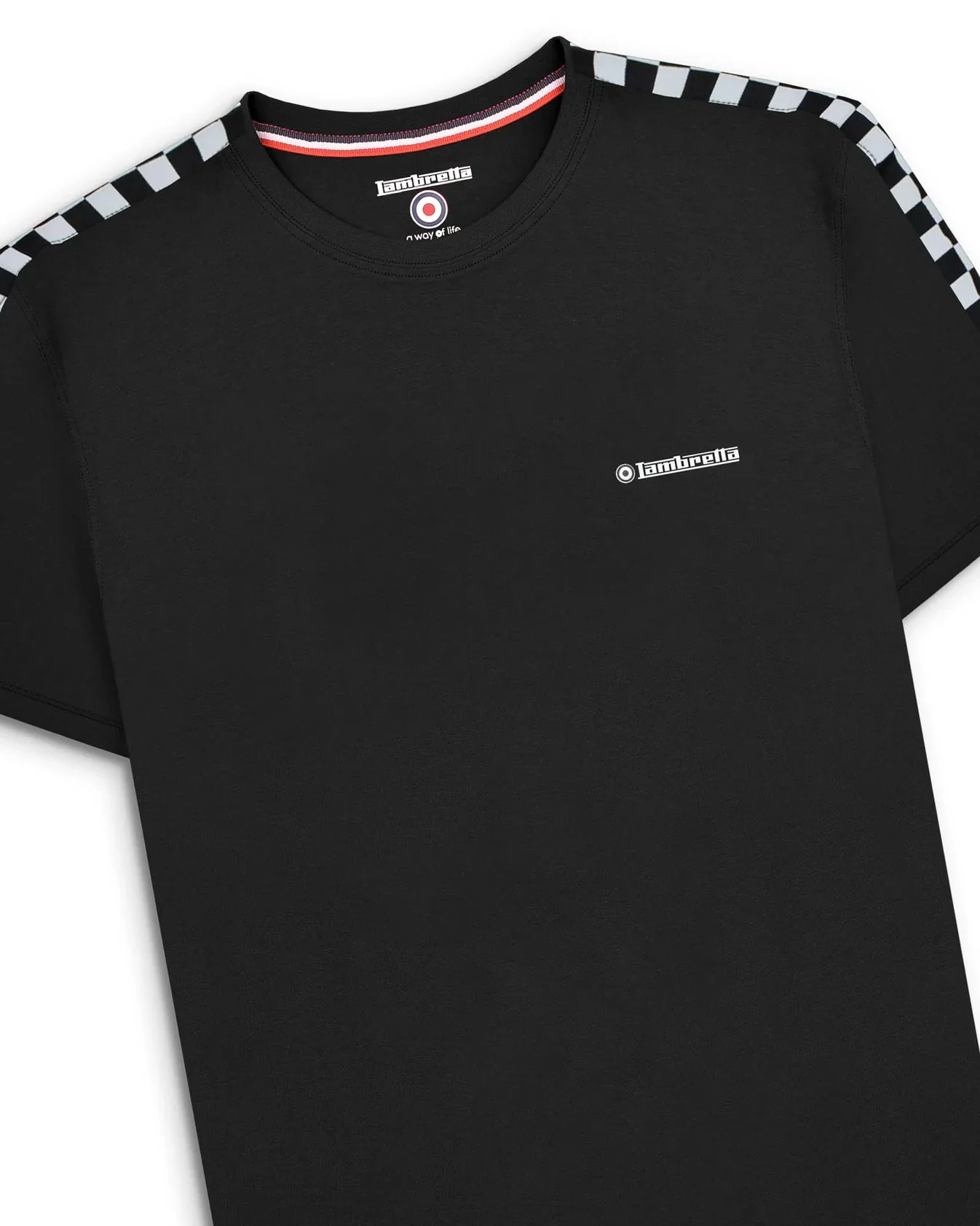 Lambretta Two Tone Taped Tee Black - 265 - Image 4