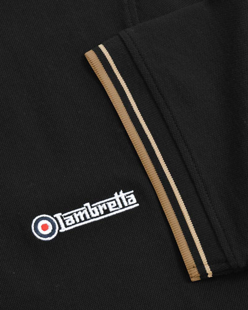 Lambretta Vertical Stripe Polo Black/Nomad - 156 - Image 5