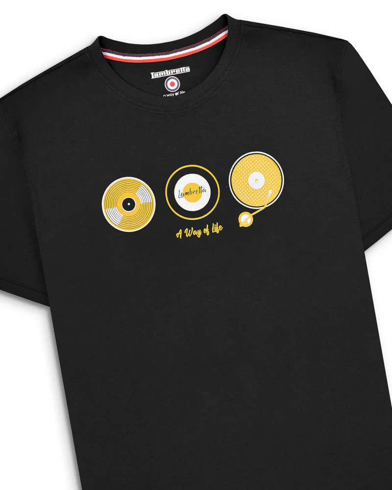 Lambretta Vinyl Tee Black - 123 - Image 3