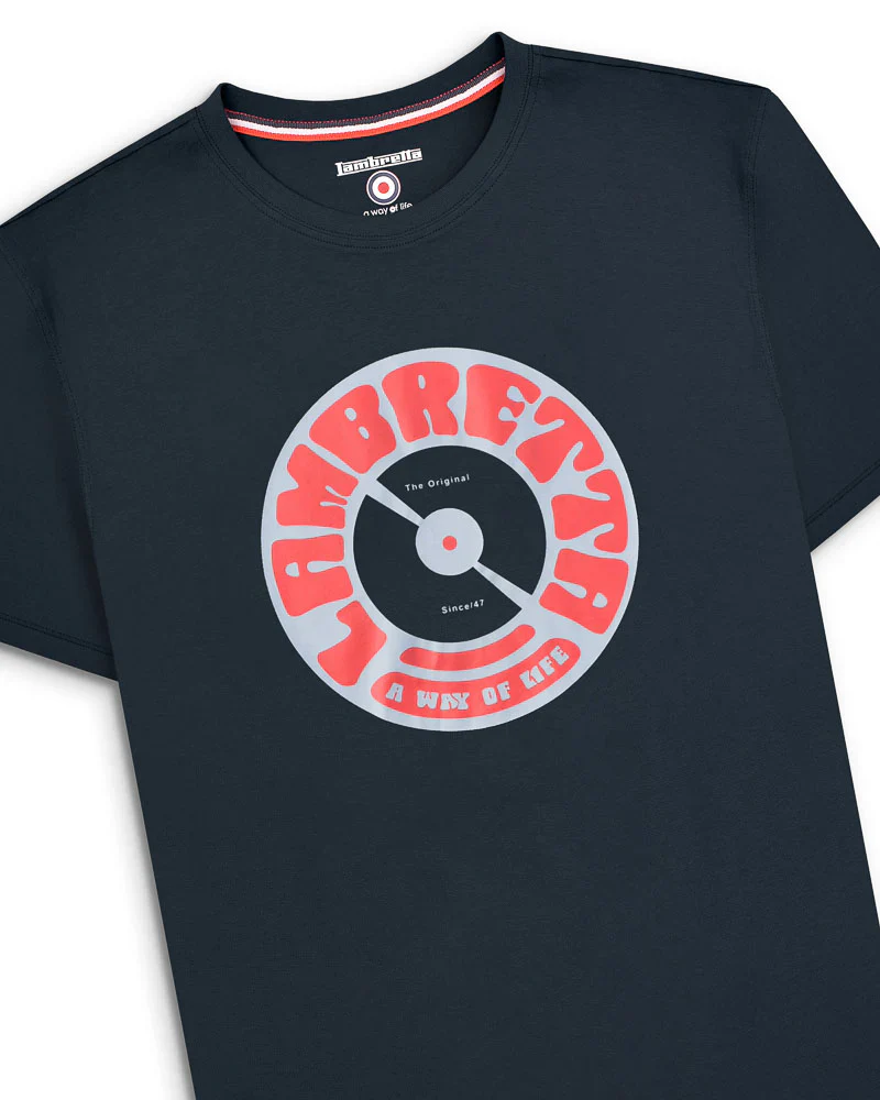 Lambretta Vinyl Tee Navy - 238 - Image 3