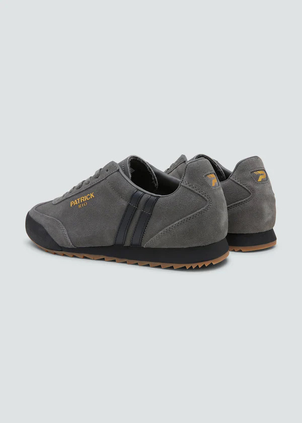 Patrick Rio Suede Trainers Charcoal Grey/Black - 1462 - Image 3