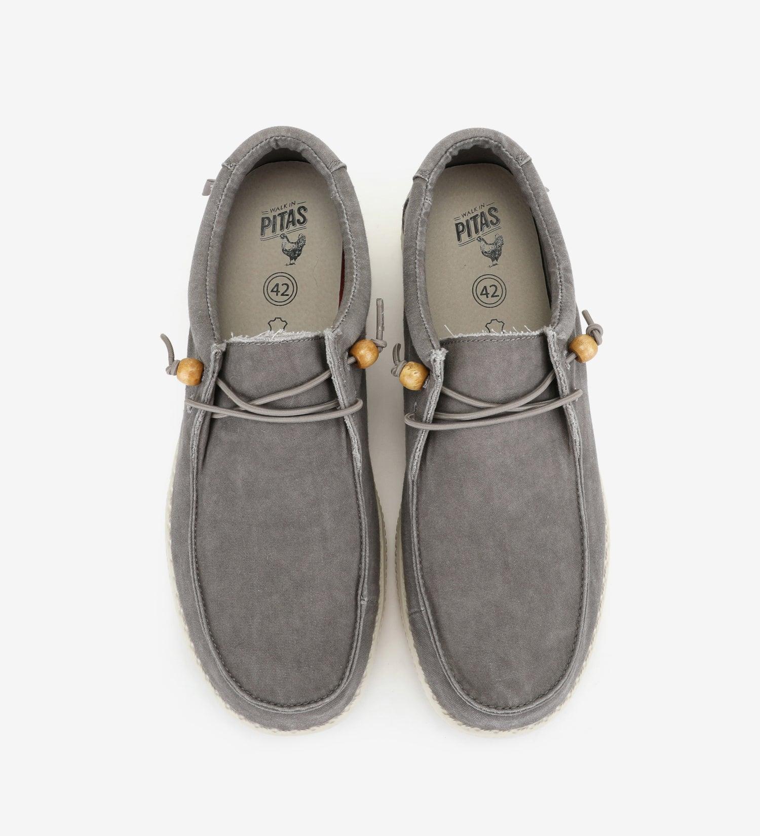 Pitas WP150 Slip On Lightweight Wallabi Canvas Shoes Grey - 1092 - Image 3