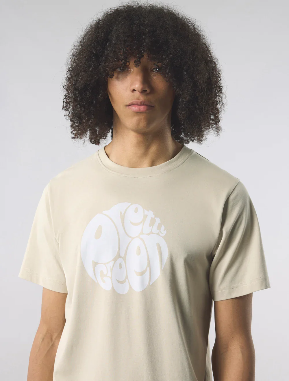 Pretty Green Gillespie Large Logo Tee Stone - 254 - Image 3