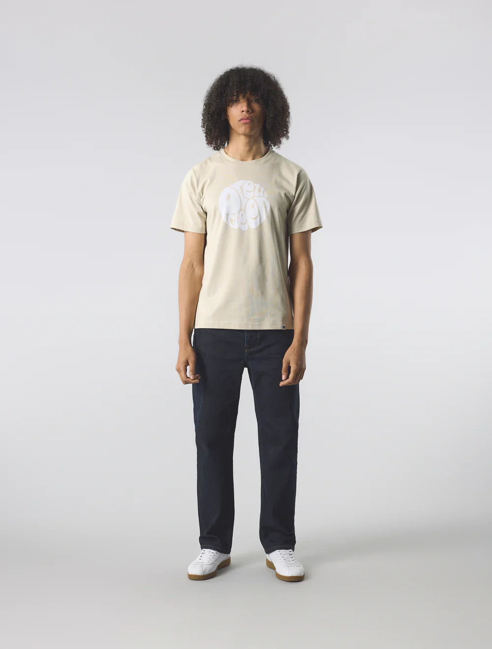 Pretty Green Gillespie Large Logo Tee Stone - 254 - Image 4